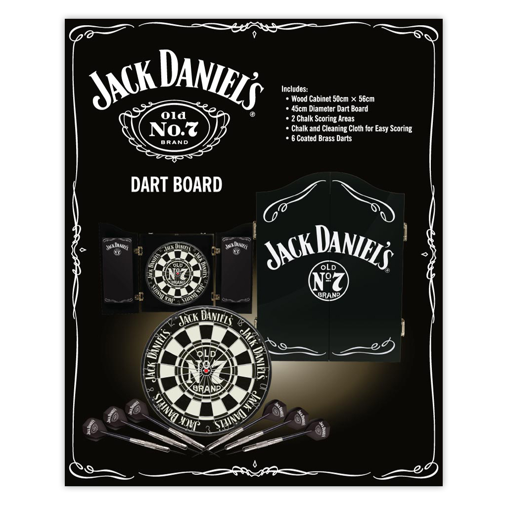 Jack Daniels Dartboard Cabinet Set Potblack Nz