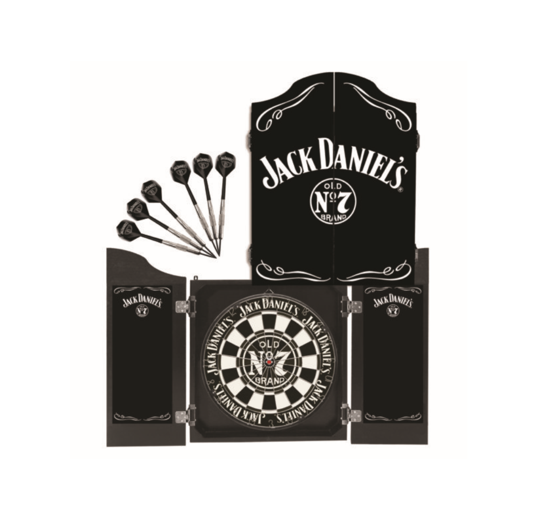 Jack Daniels Dartboard Cabinet Set Potblack Nz